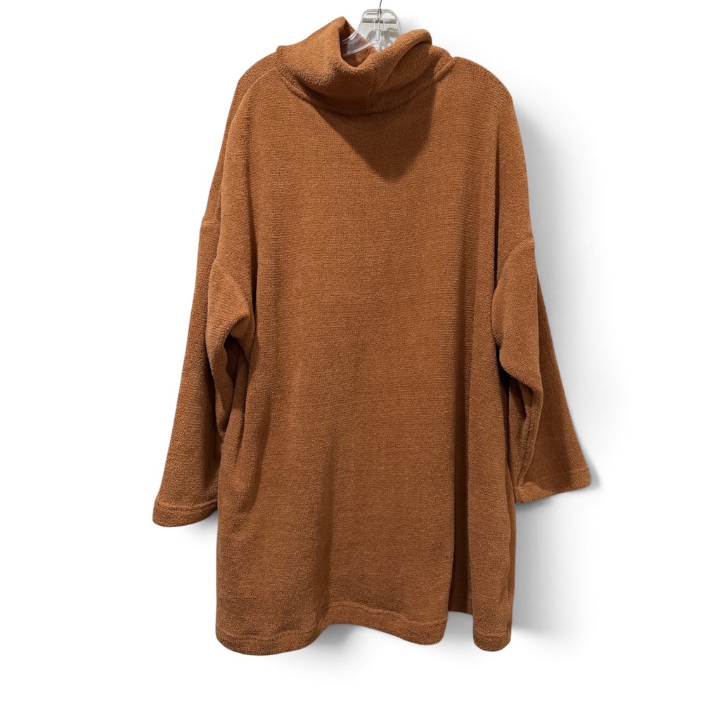 Free People Beach Ottoman Slouchy Tunic Brown Boucle Knit Oversized Sweater L - Picture 3 of 5